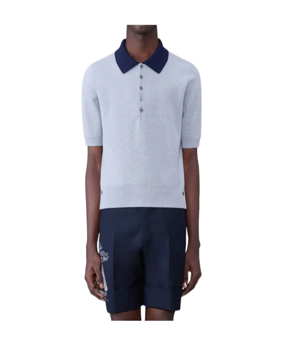 Contrasting-Collar Detail Polo Shirt