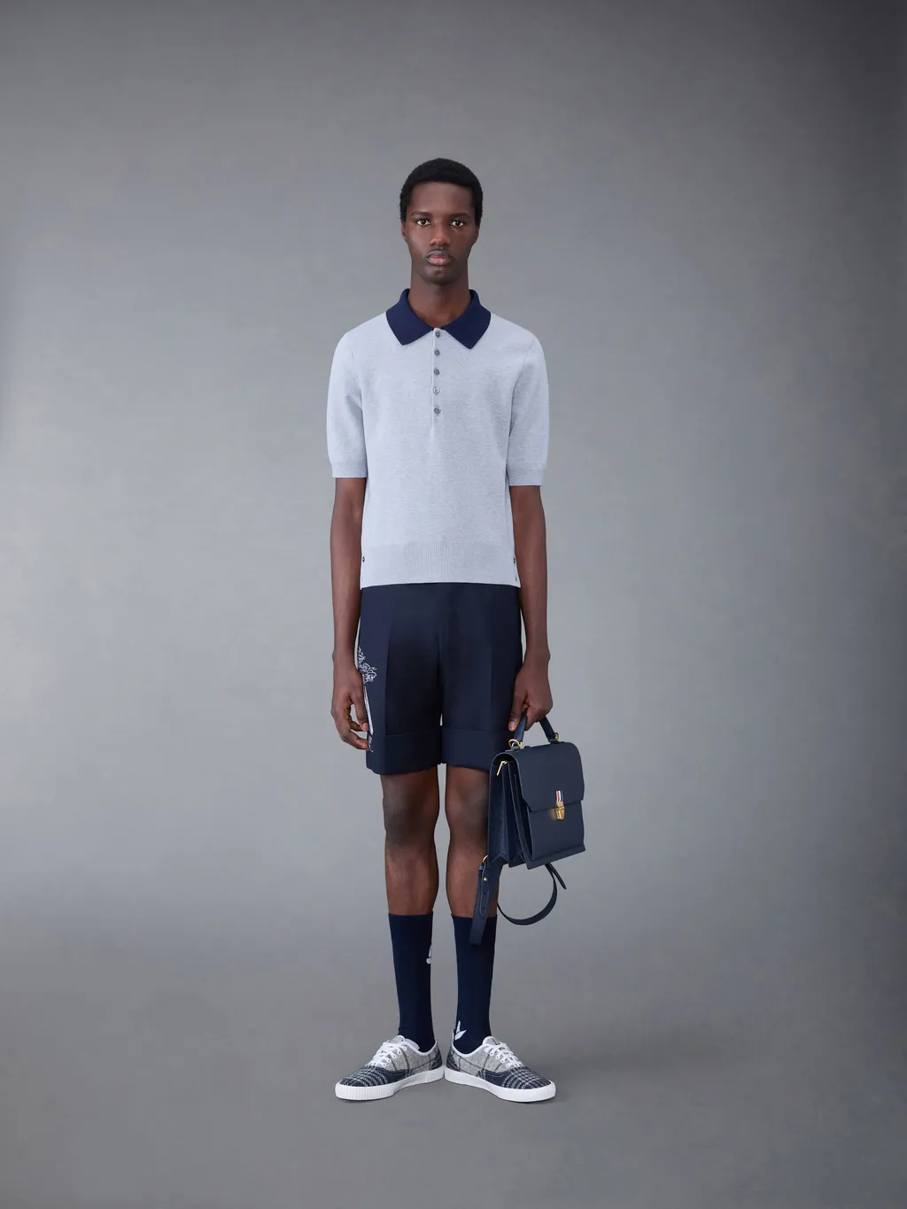 Contrasting-Collar Detail Polo Shirt