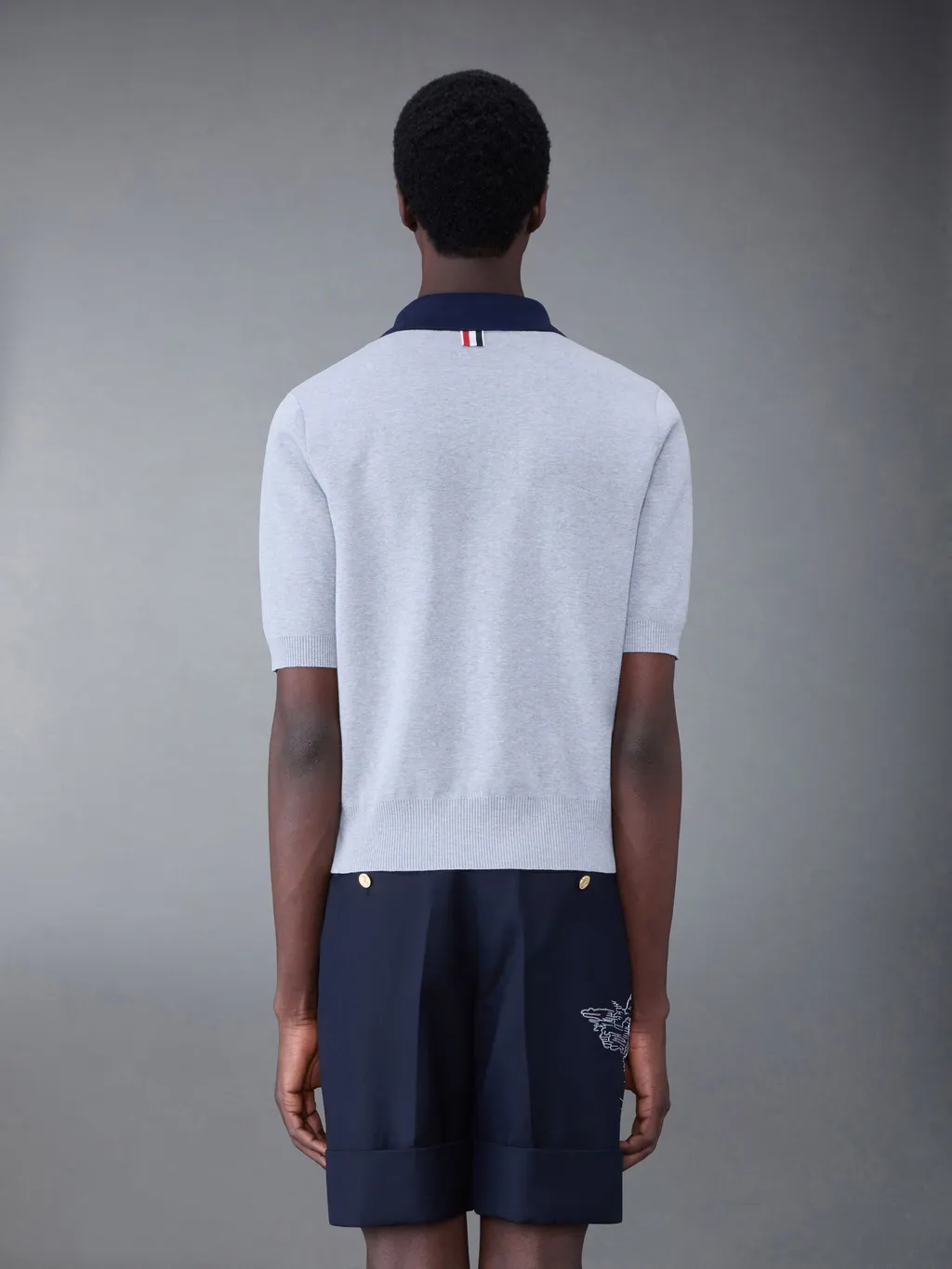 Contrasting-Collar Detail Polo Shirt