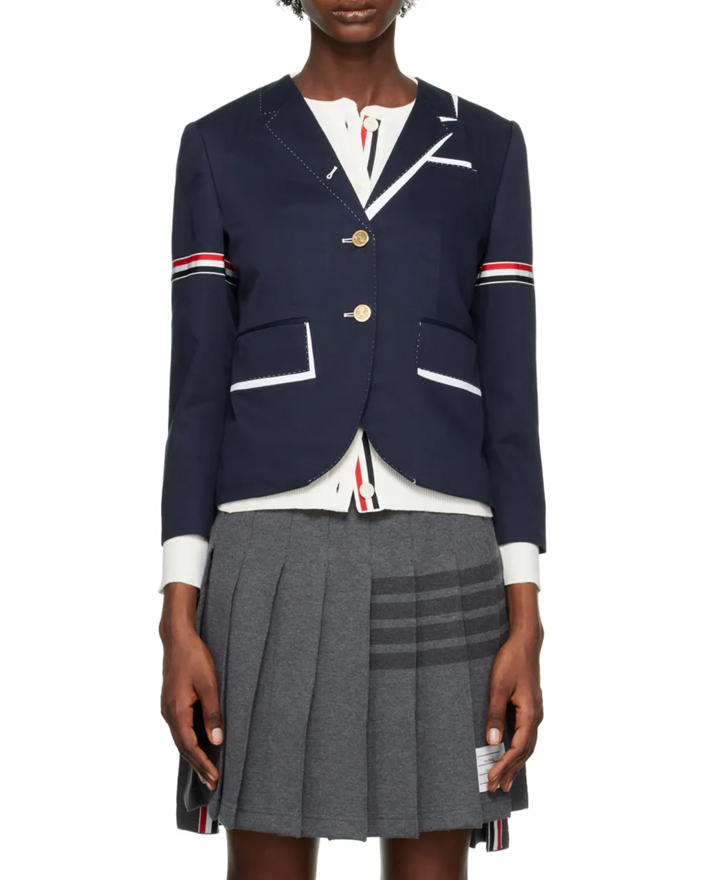 Rwb Stripe Single-Breasted Blazer