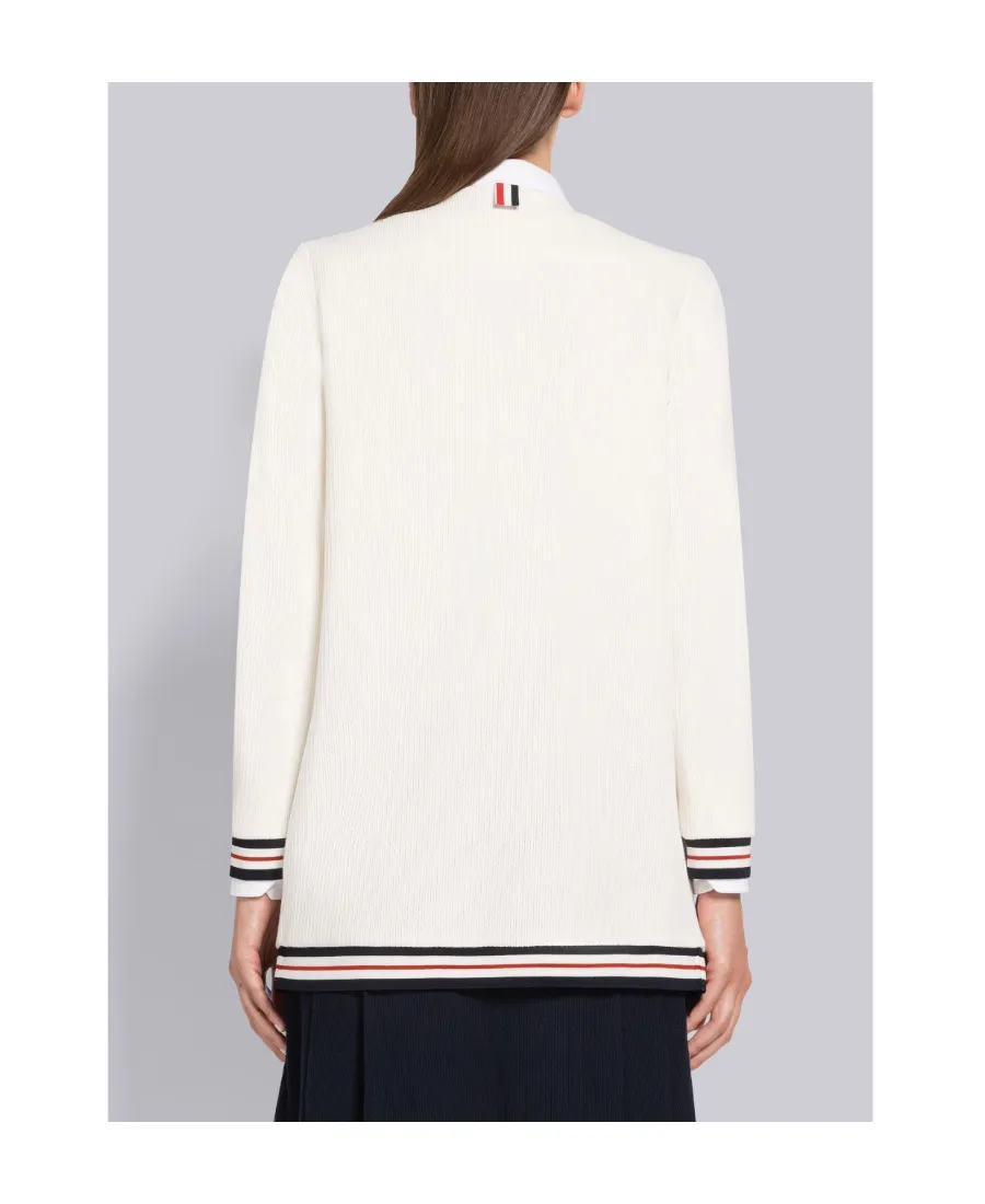 Rwb Striped Ribbed Long-Sleeve Cardigan