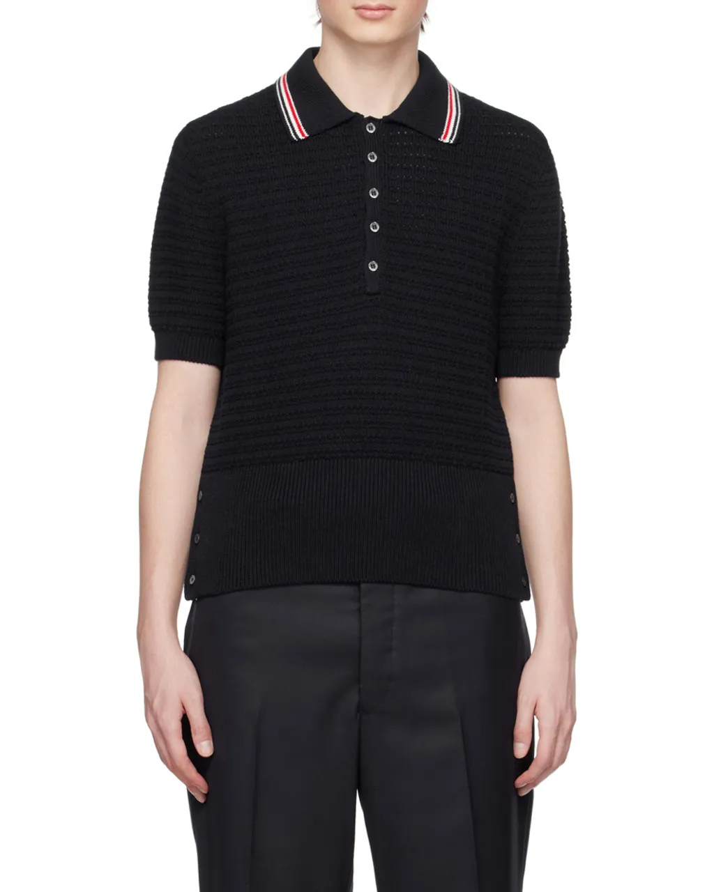 Stripe Detailed Short-Sleeved Polo Shirt