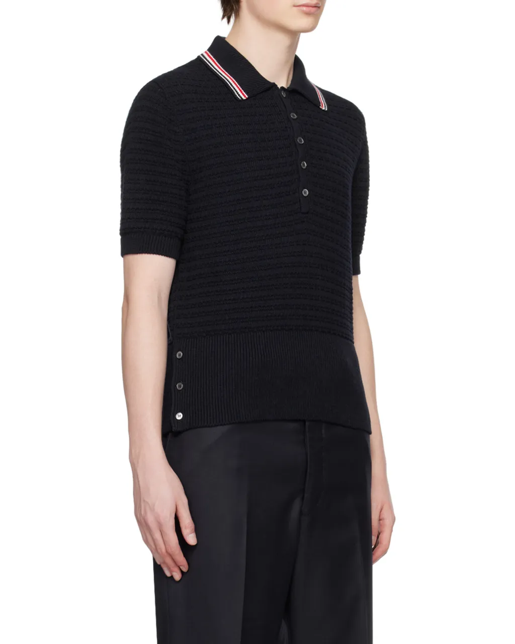 Stripe Detailed Short-Sleeved Polo Shirt