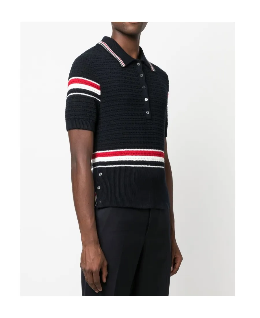 Stripe Detailed Short-Sleeved Polo Shirt