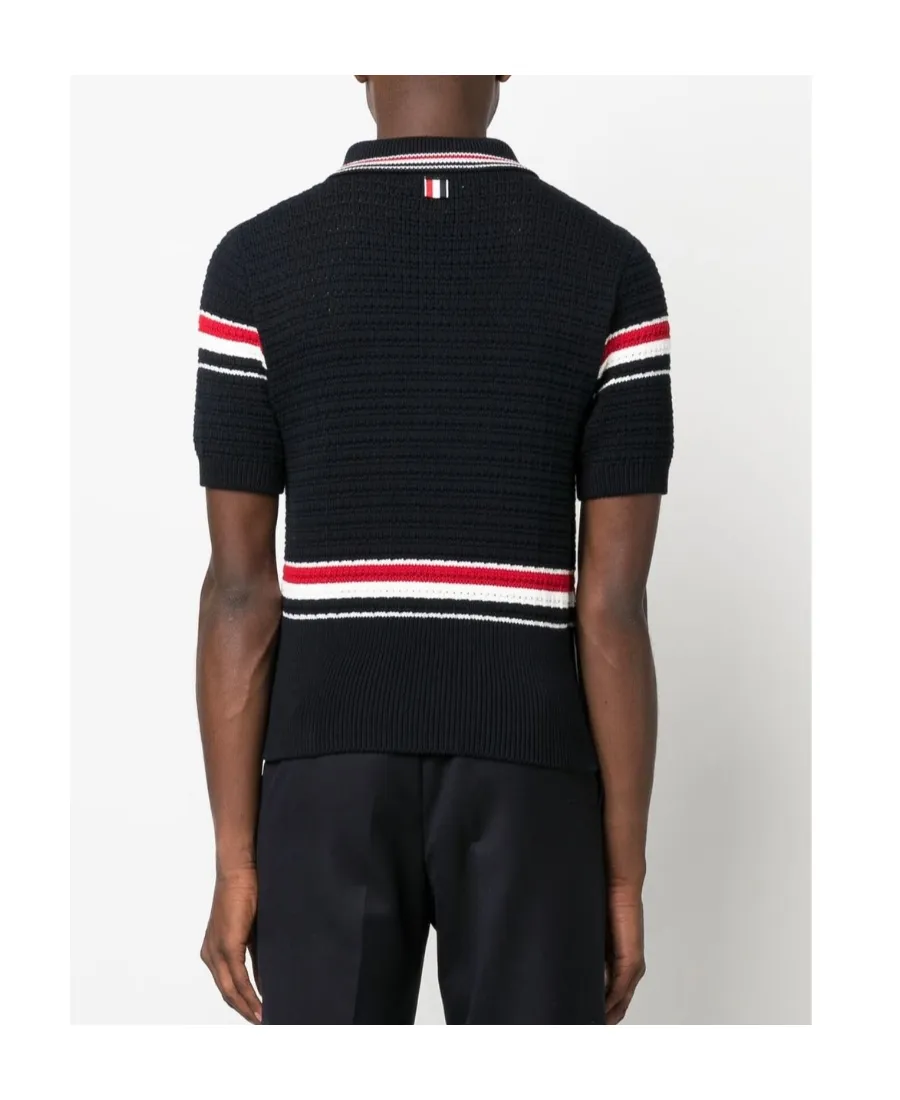 Stripe Detailed Short-Sleeved Polo Shirt