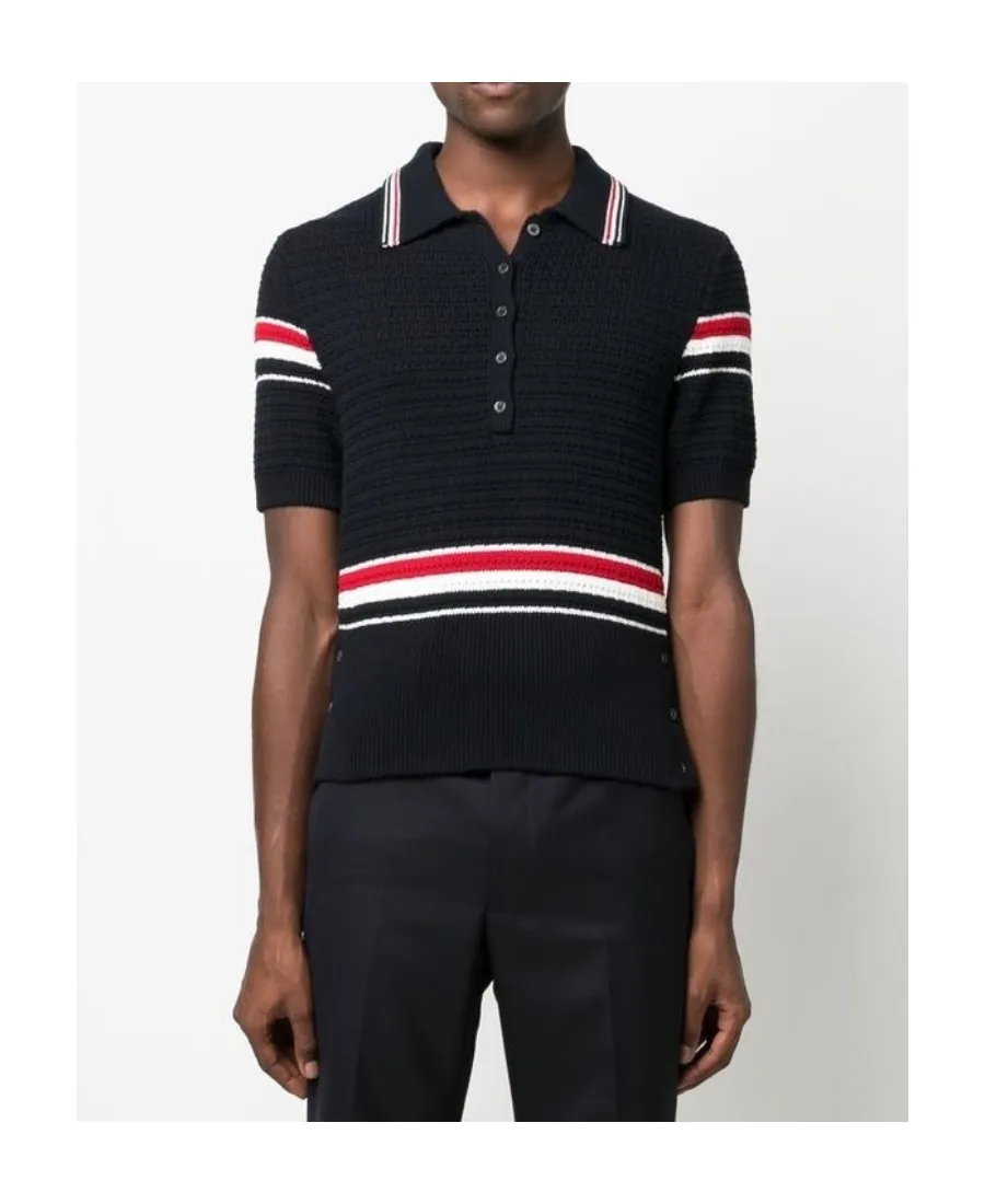 Stripe Detailed Short-Sleeved Polo Shirt