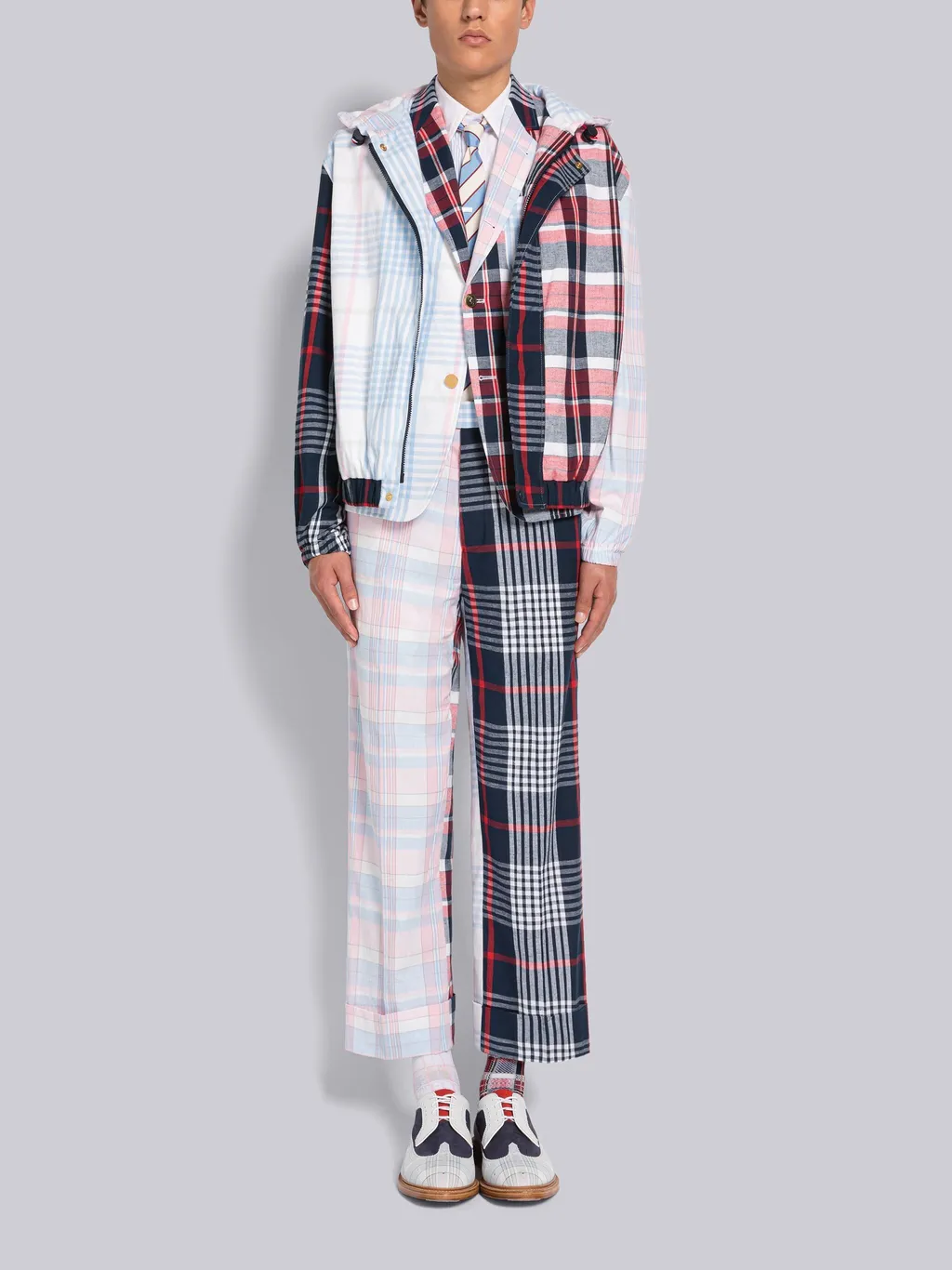 Plaid Patchwork Blazer