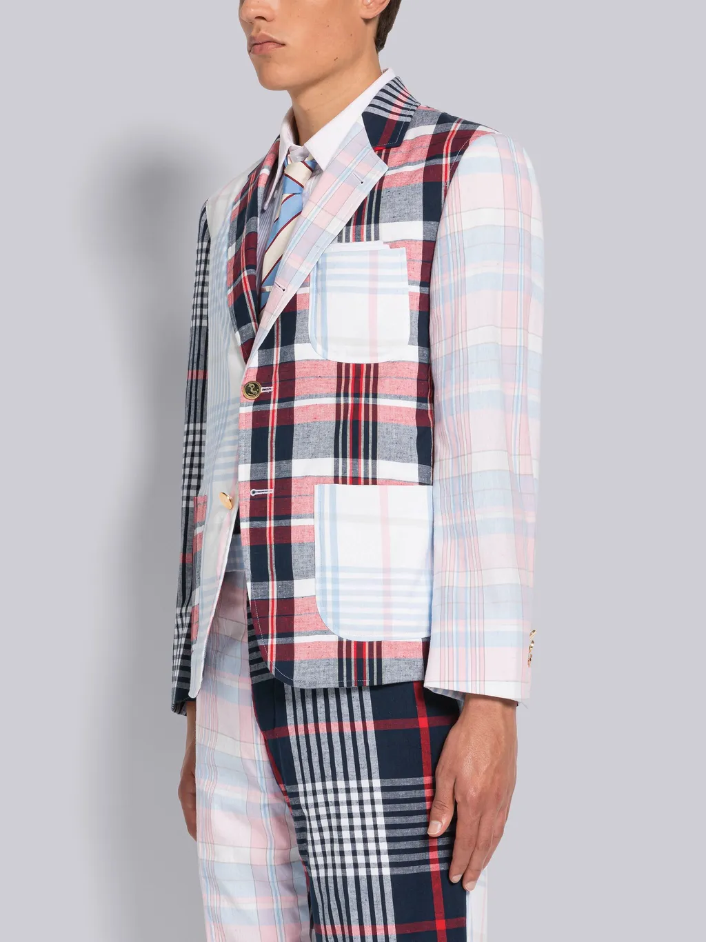 Plaid Patchwork Blazer