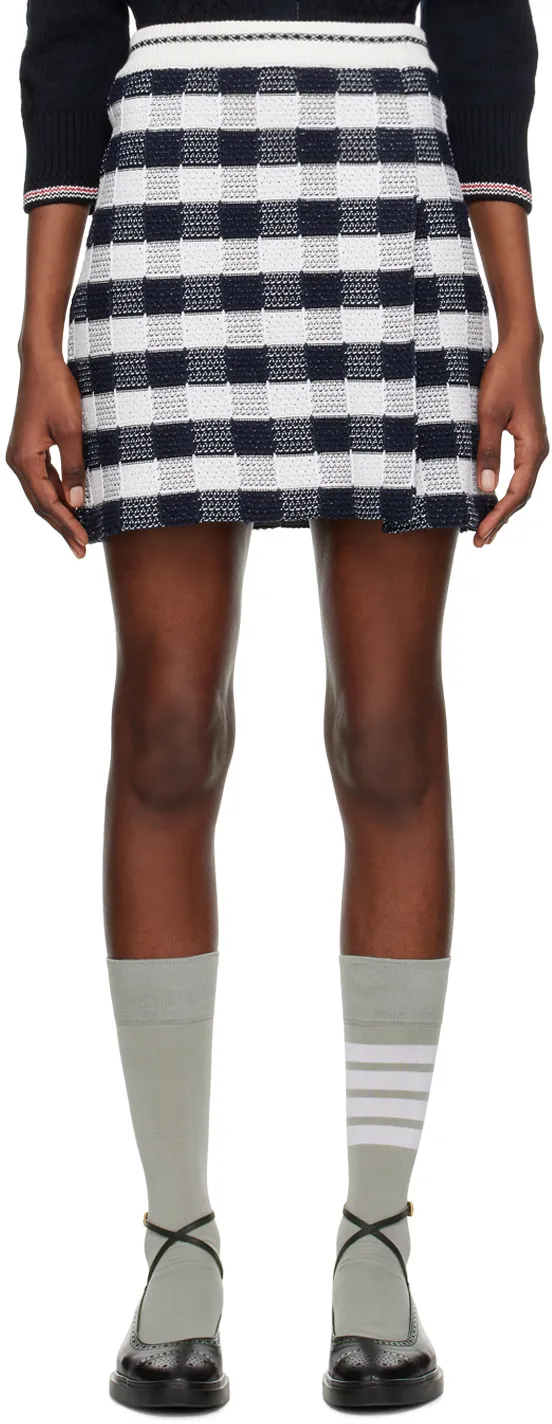 Gingham-Check Jacquard Miniskirt