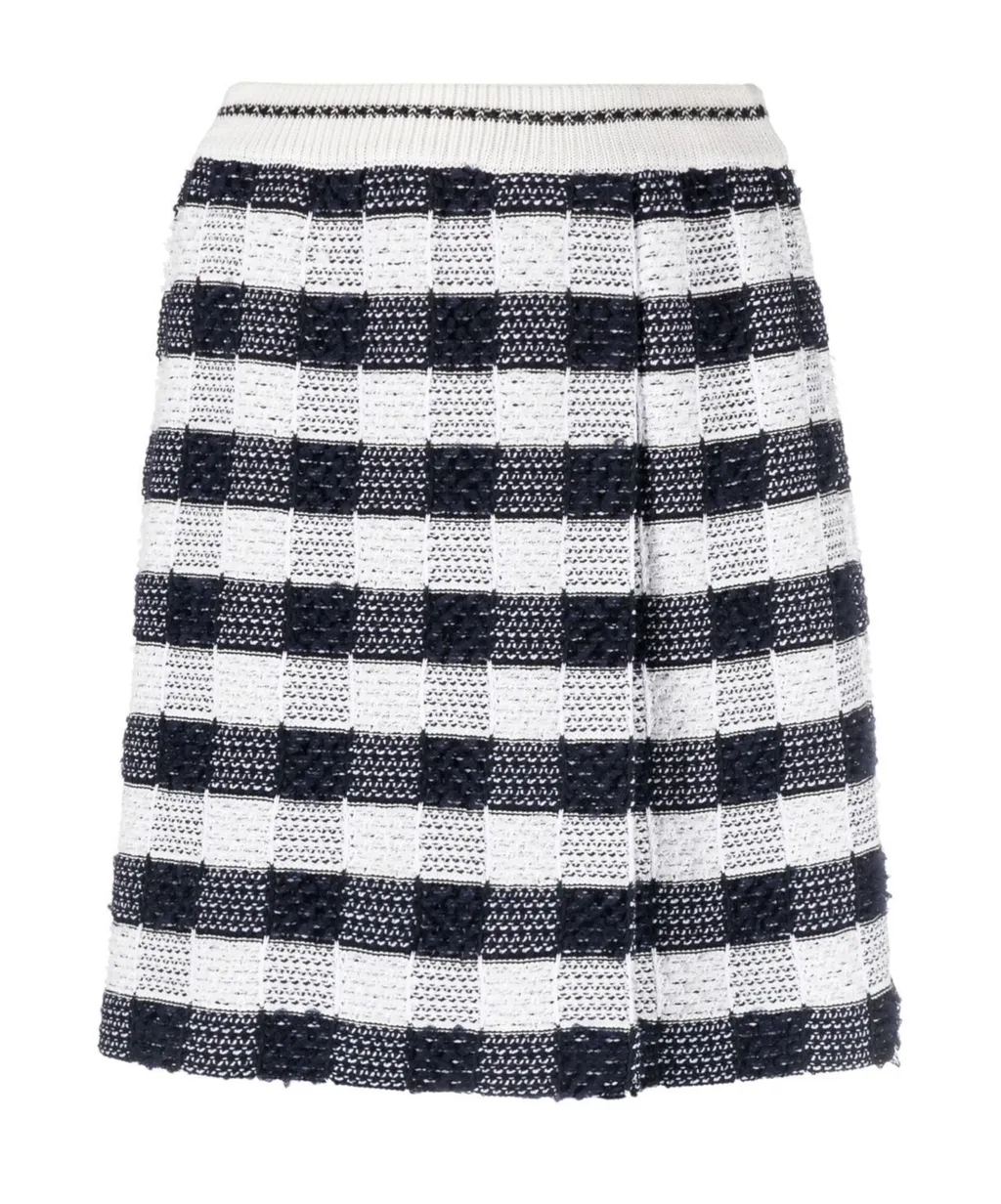 Gingham-Check Jacquard Miniskirt