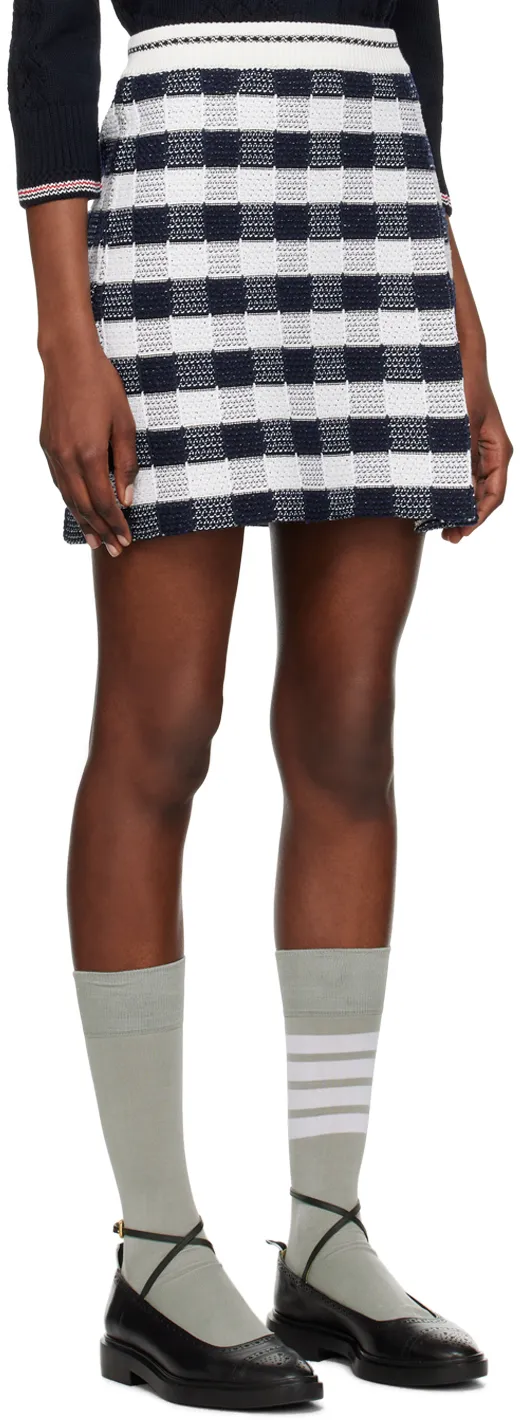 Gingham-Check Jacquard Miniskirt