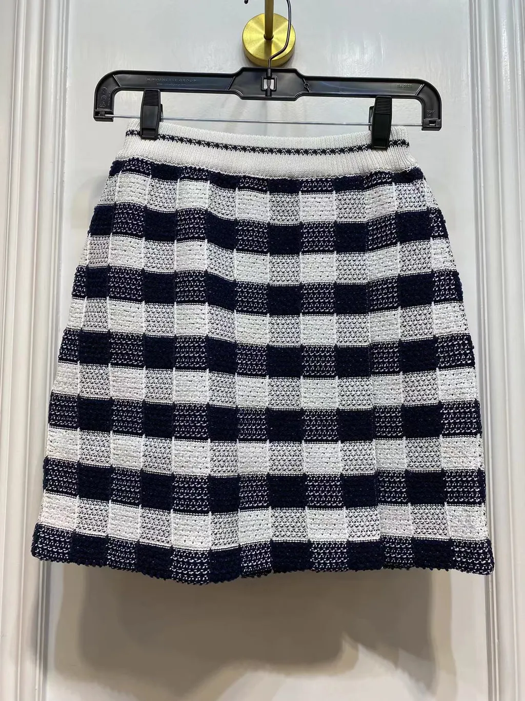 Gingham-Check Jacquard Miniskirt