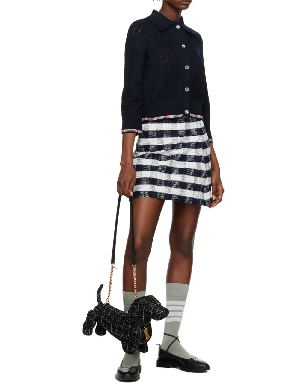 Gingham-Check Jacquard Miniskirt