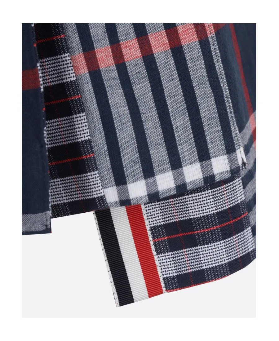 Checked Pleated Asymmetrical Skirt