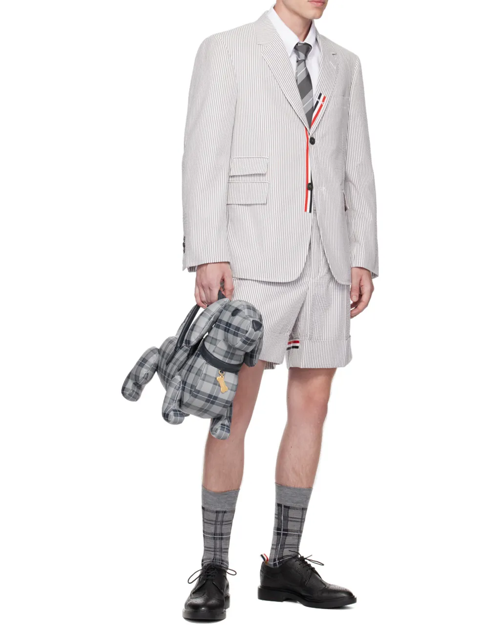 Striped Seersucker Cuff Shorts