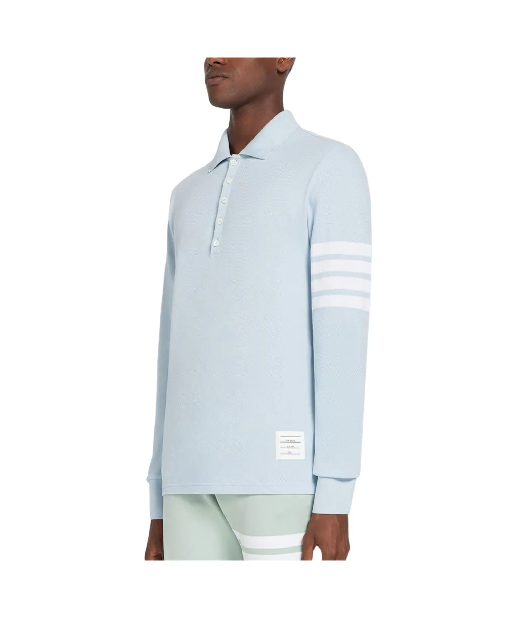 4-Bar Long-Sleeve Polo Shirt
