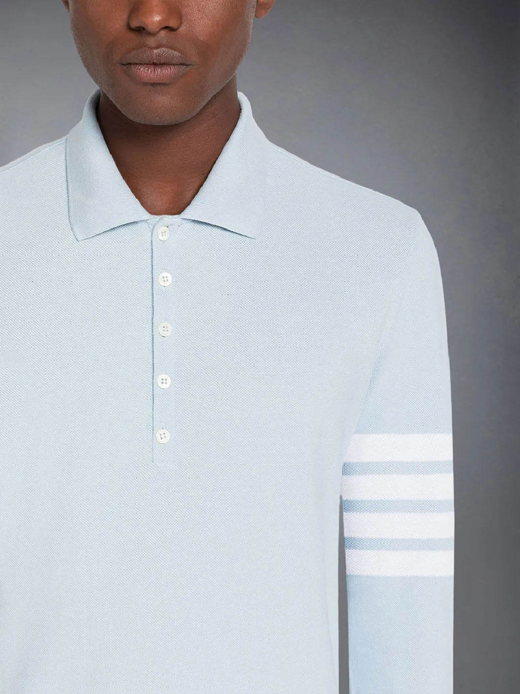4-Bar Long-Sleeve Polo Shirt