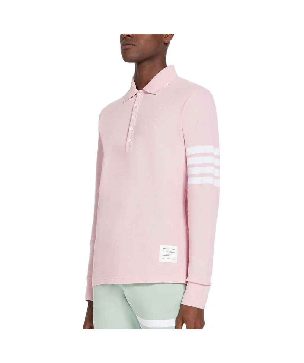 4-Bar Stripe Long-Sleeved Polo Shirt