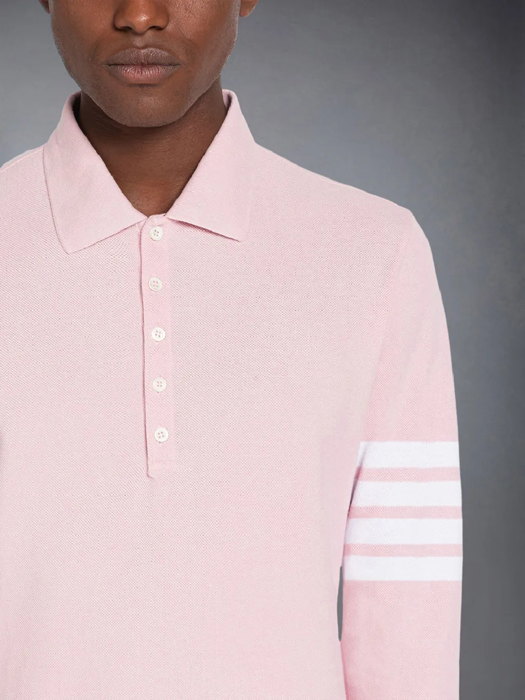 4-Bar Stripe Long-Sleeved Polo Shirt