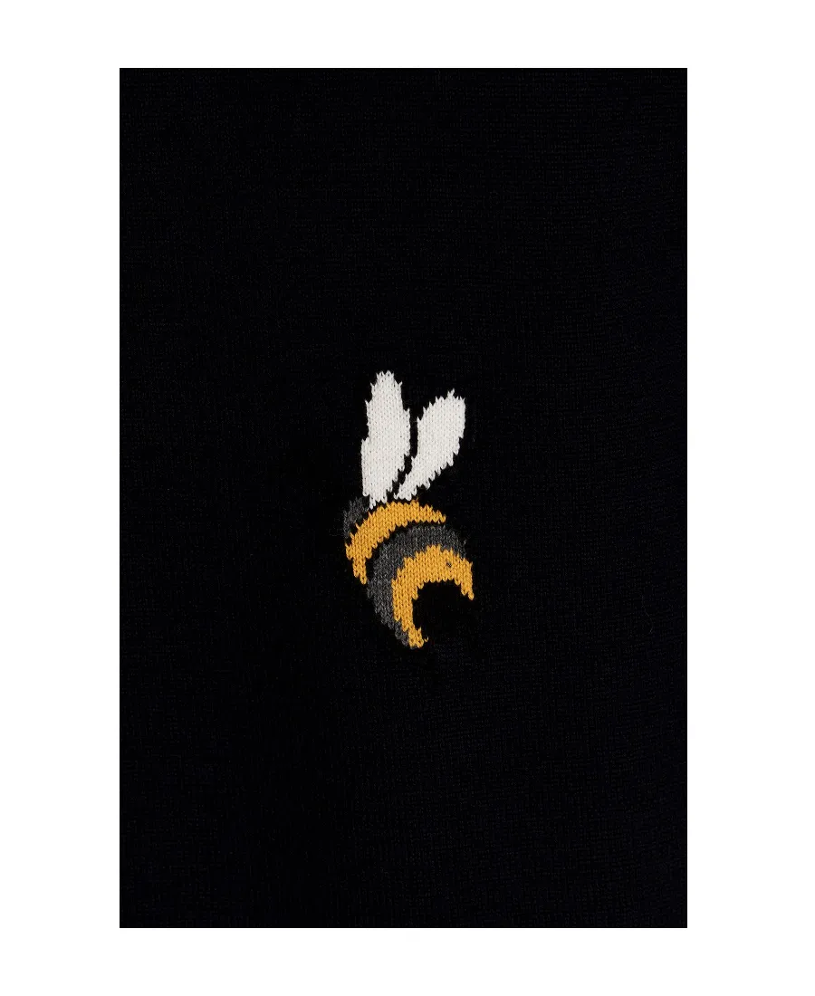 4-Bar Birds Bee Intarsia-Knitted Polo Shirt