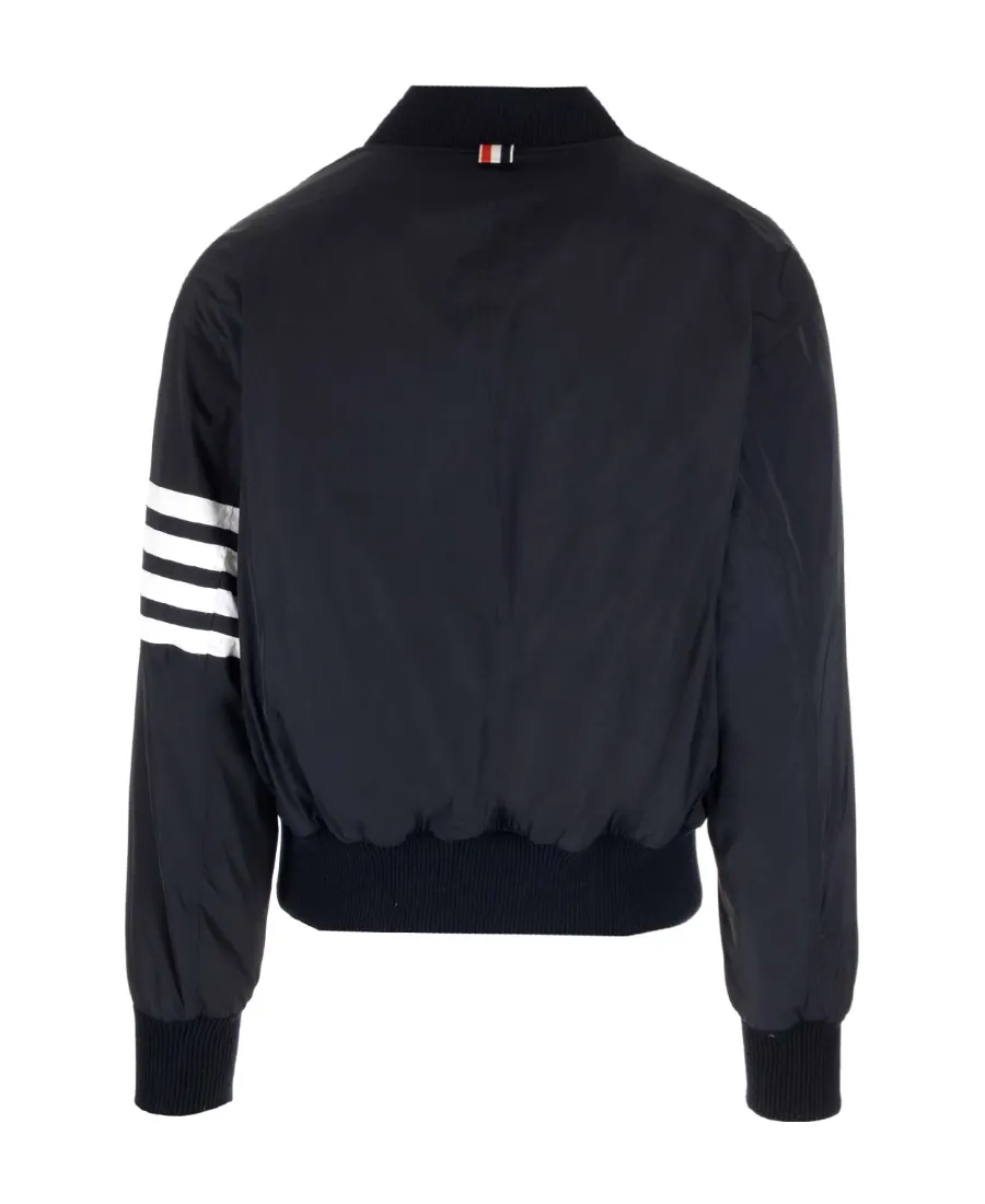 4-Bar Stripe Zipped Bomber Jacket