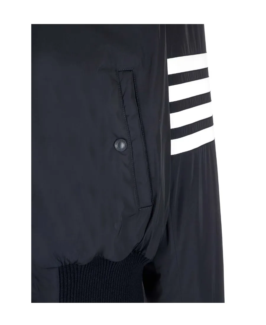 4-Bar Stripe Zipped Bomber Jacket