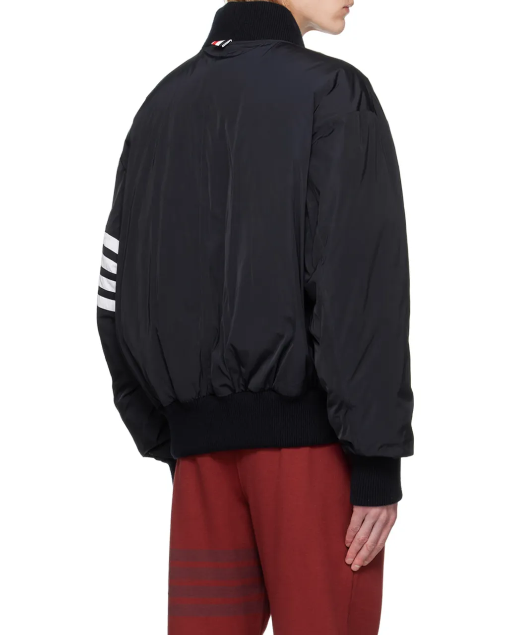 4-Bar Stripe Zipped Bomber Jacket
