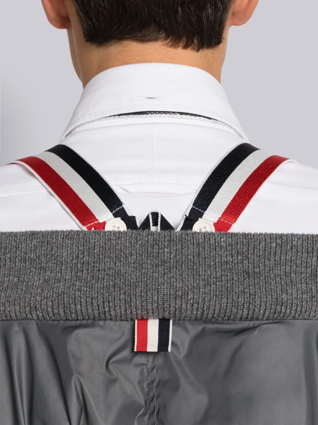 4-Bar Striped Zipped Bomber Jacket