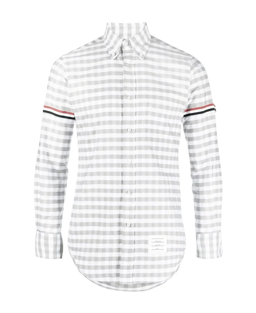 Rwb-Striped Gingham Buttoned Shirt