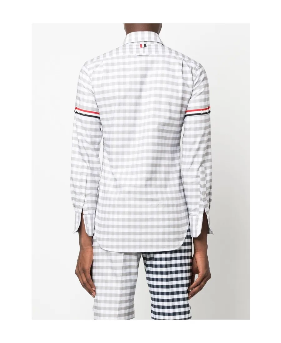 Rwb-Striped Gingham Buttoned Shirt