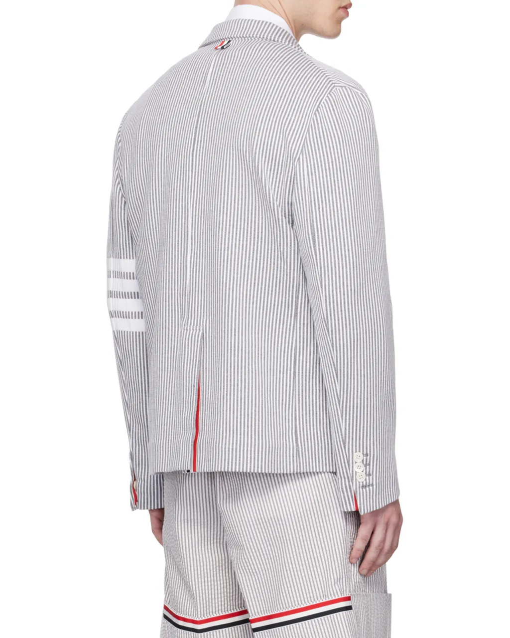 4-Bar Striped Single-Breasted Blazer