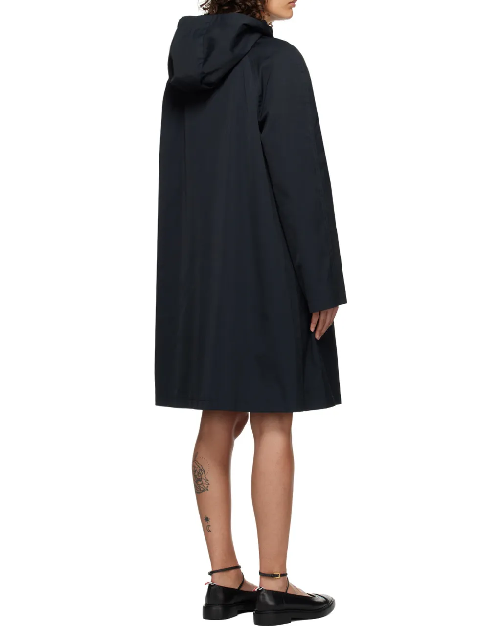 Single-Breasted Drawstring Hooded Parka