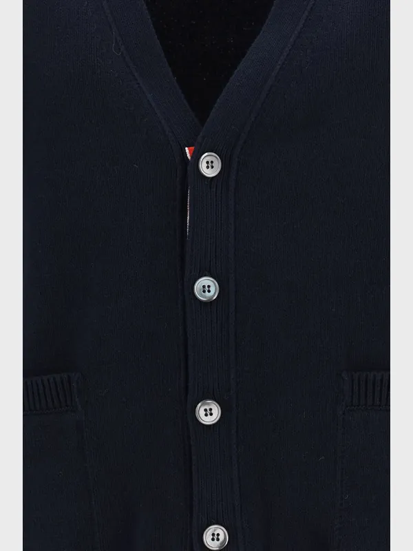 Rwb Striped Intarsia Button-Up Cardigan