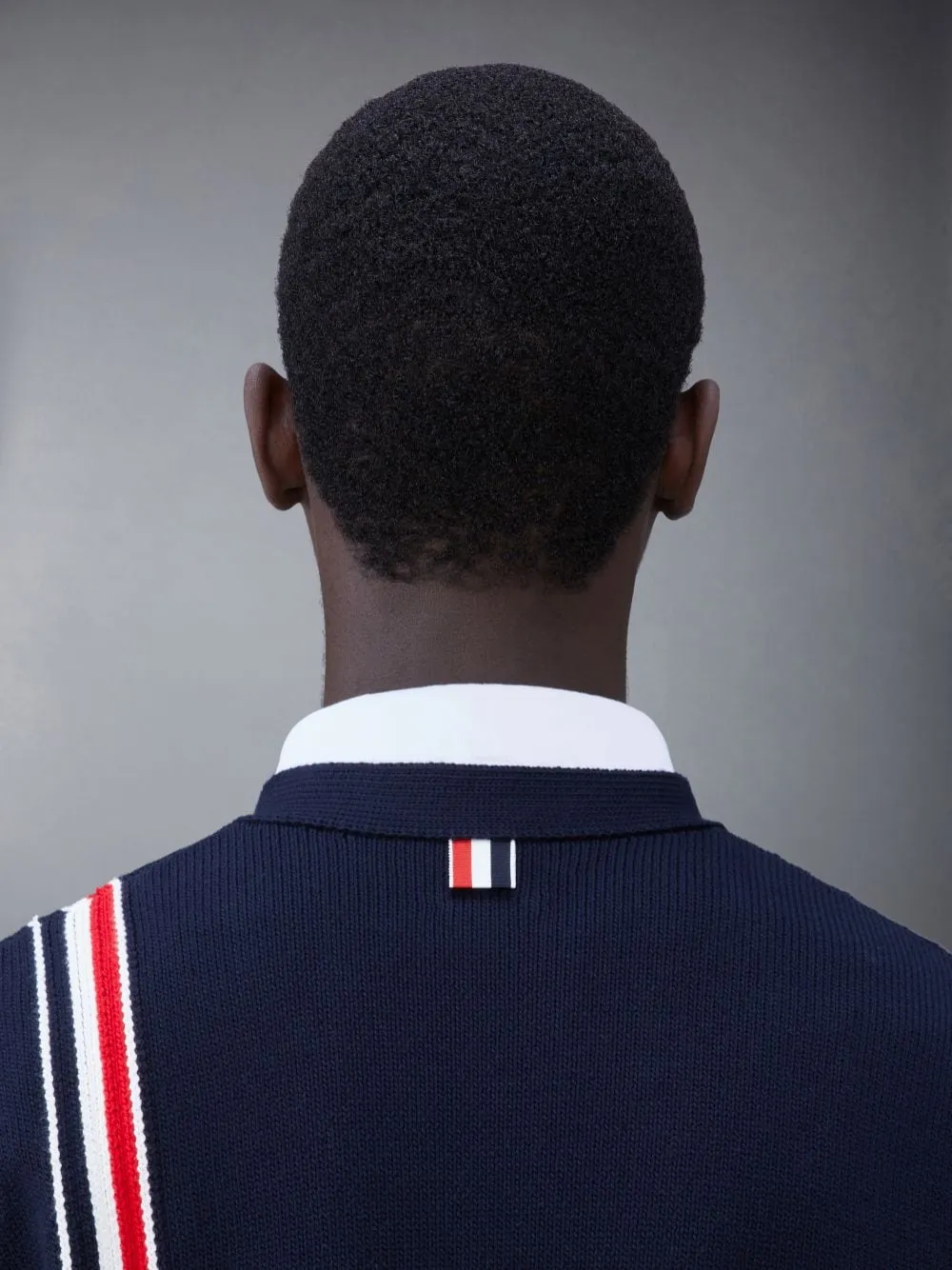 Rwb Striped Intarsia Button-Up Cardigan