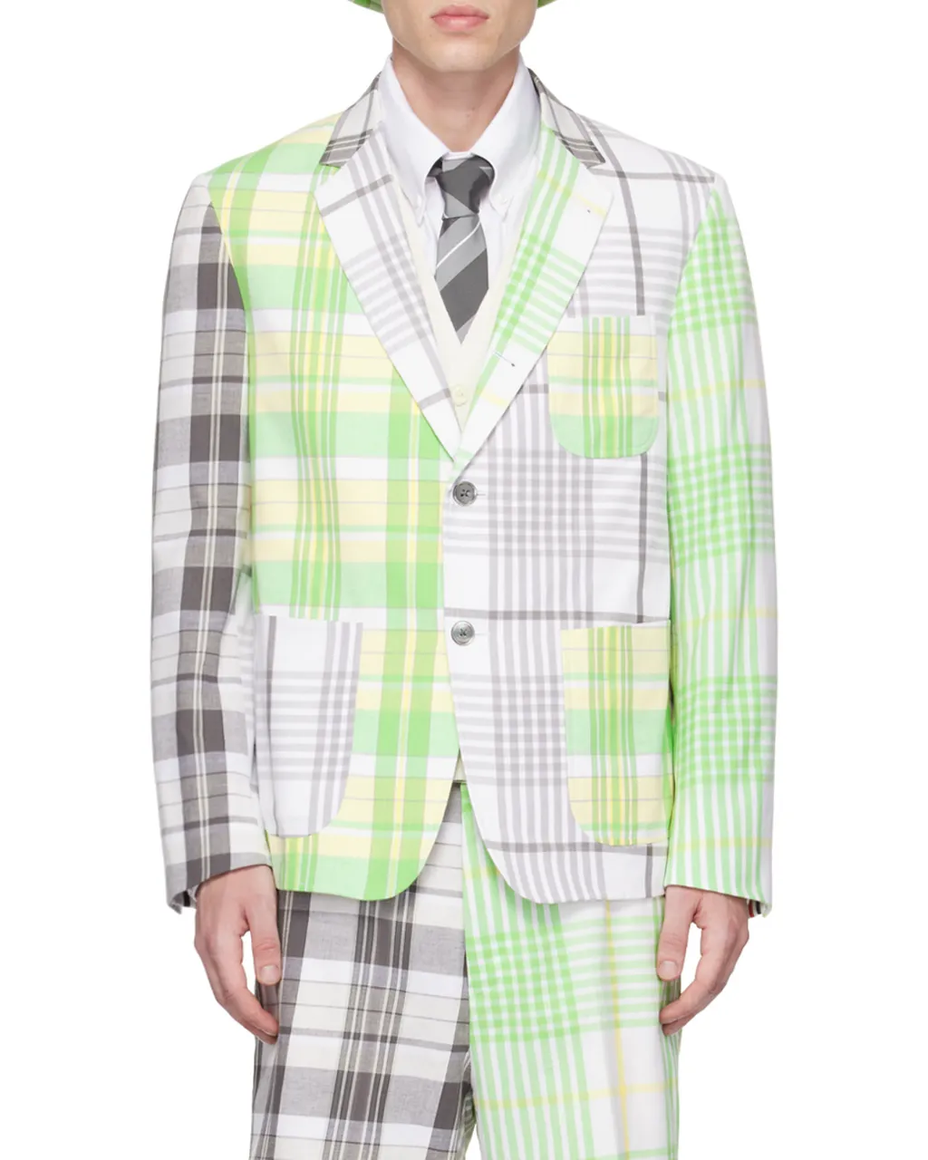 Checked Single-Breasted Blazer