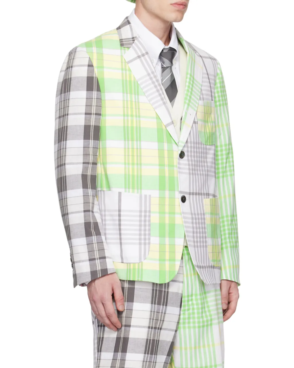 Checked Single-Breasted Blazer