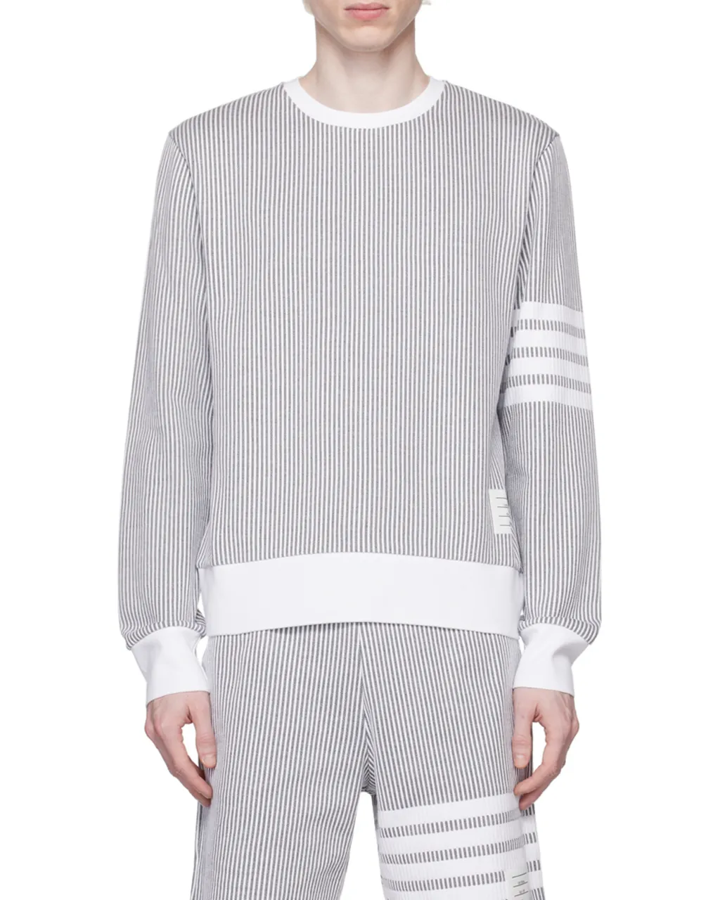 4-Bar Stripe Seersucker Sweatshirt