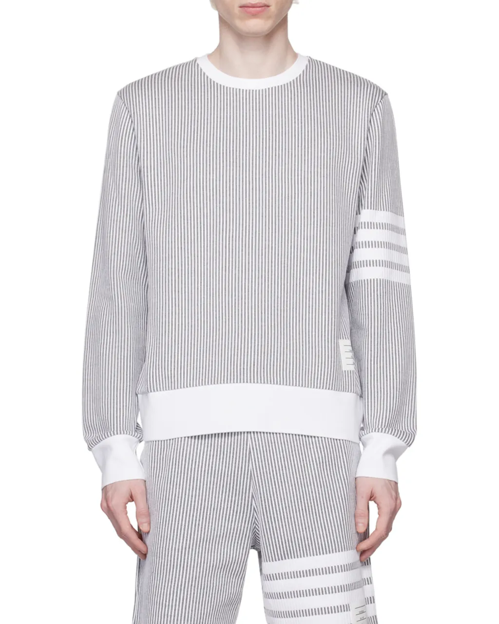 4-Bar Stripe Seersucker Sweatshirt