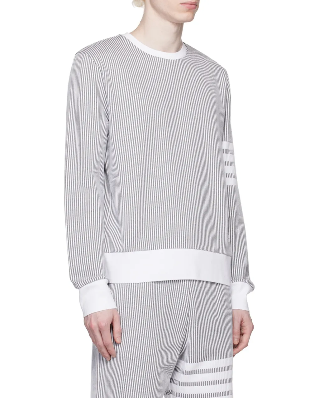 4-Bar Stripe Seersucker Sweatshirt
