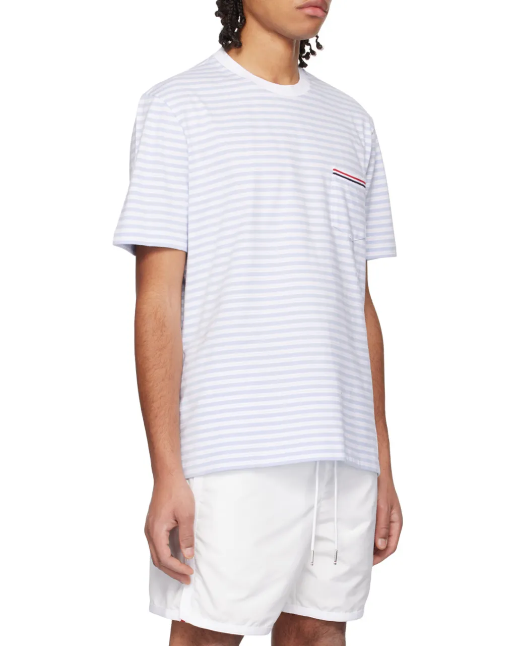 Stripe-Printed Crewneck T-Shirt