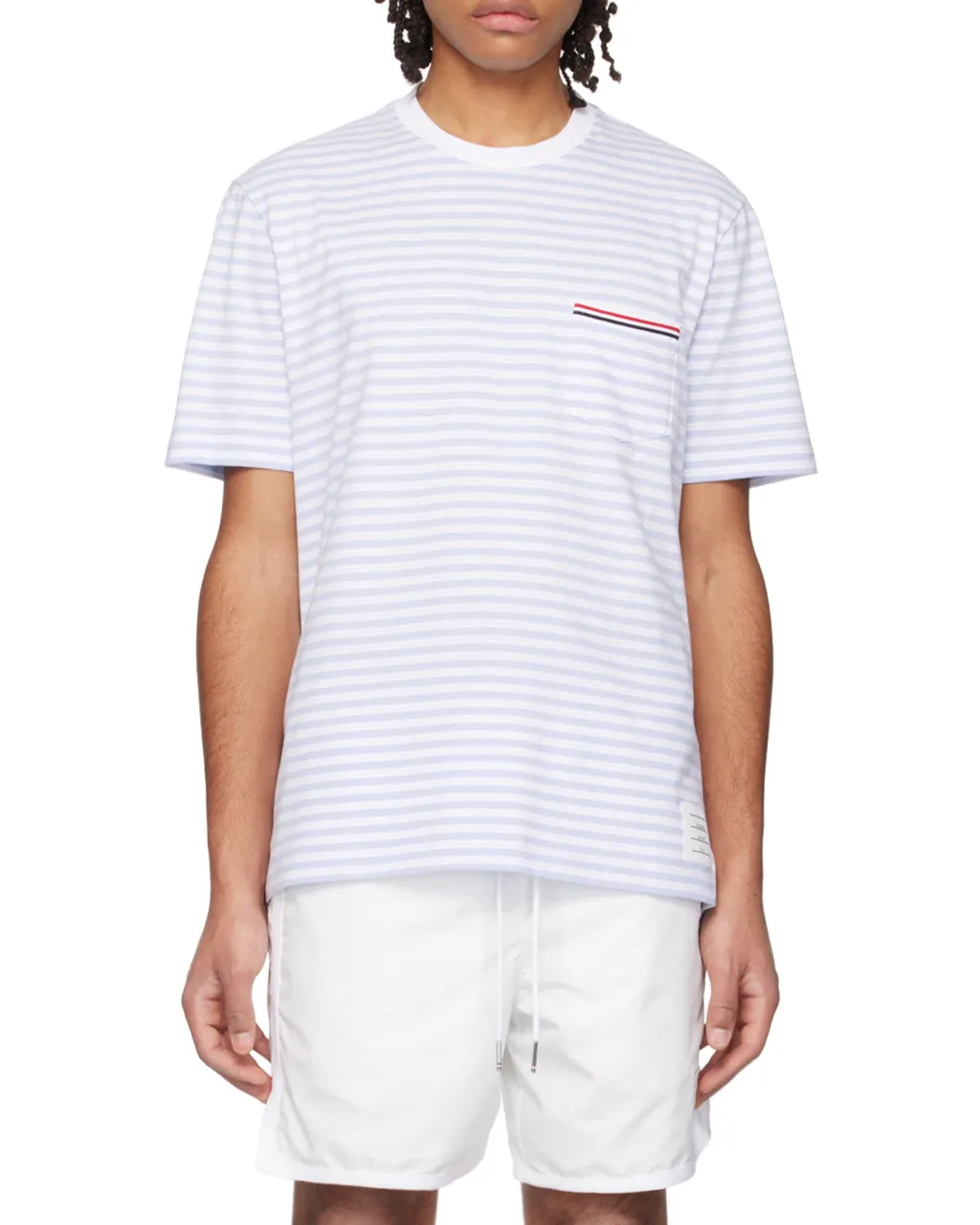 Stripe-Printed Crewneck T-Shirt
