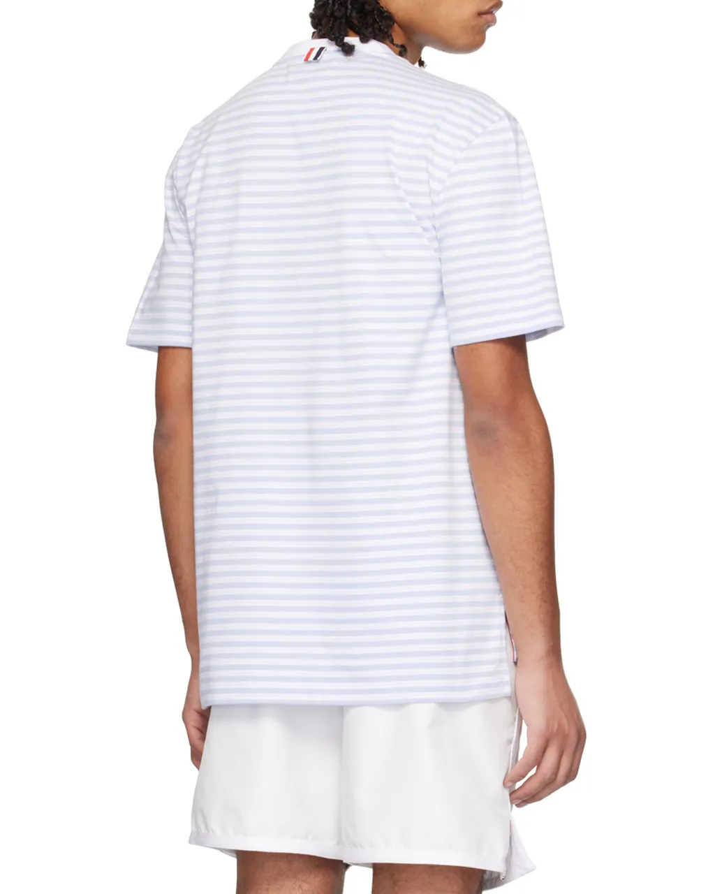Stripe-Printed Crewneck T-Shirt