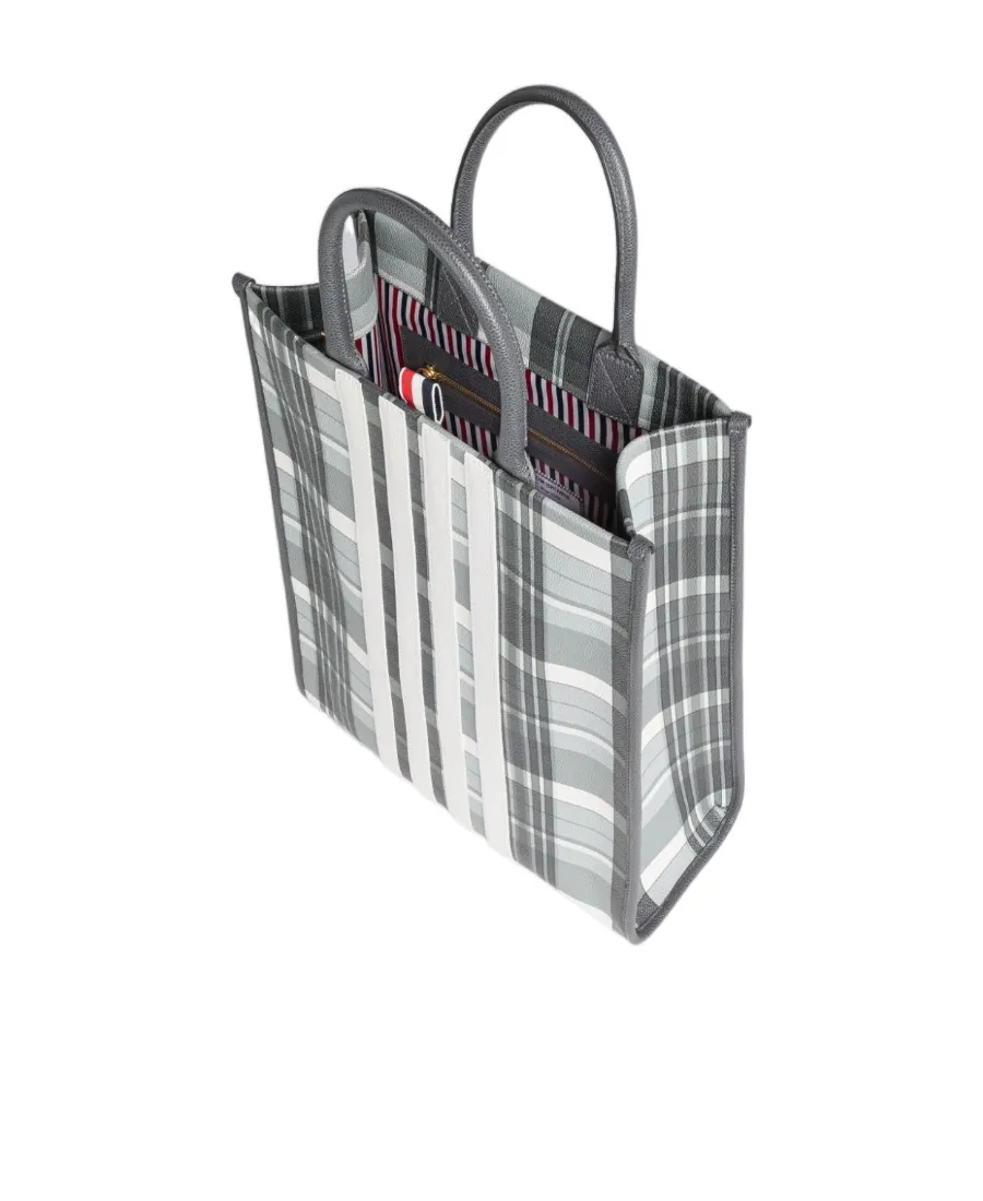 4-Bar Striped Top Handle Bag