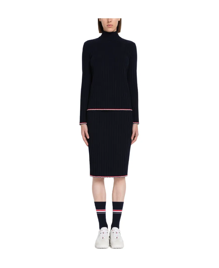 Ribbed Knit Turtleneck Jumper