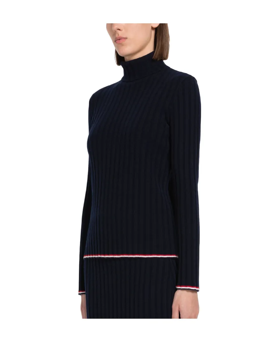 Ribbed Knit Turtleneck Jumper