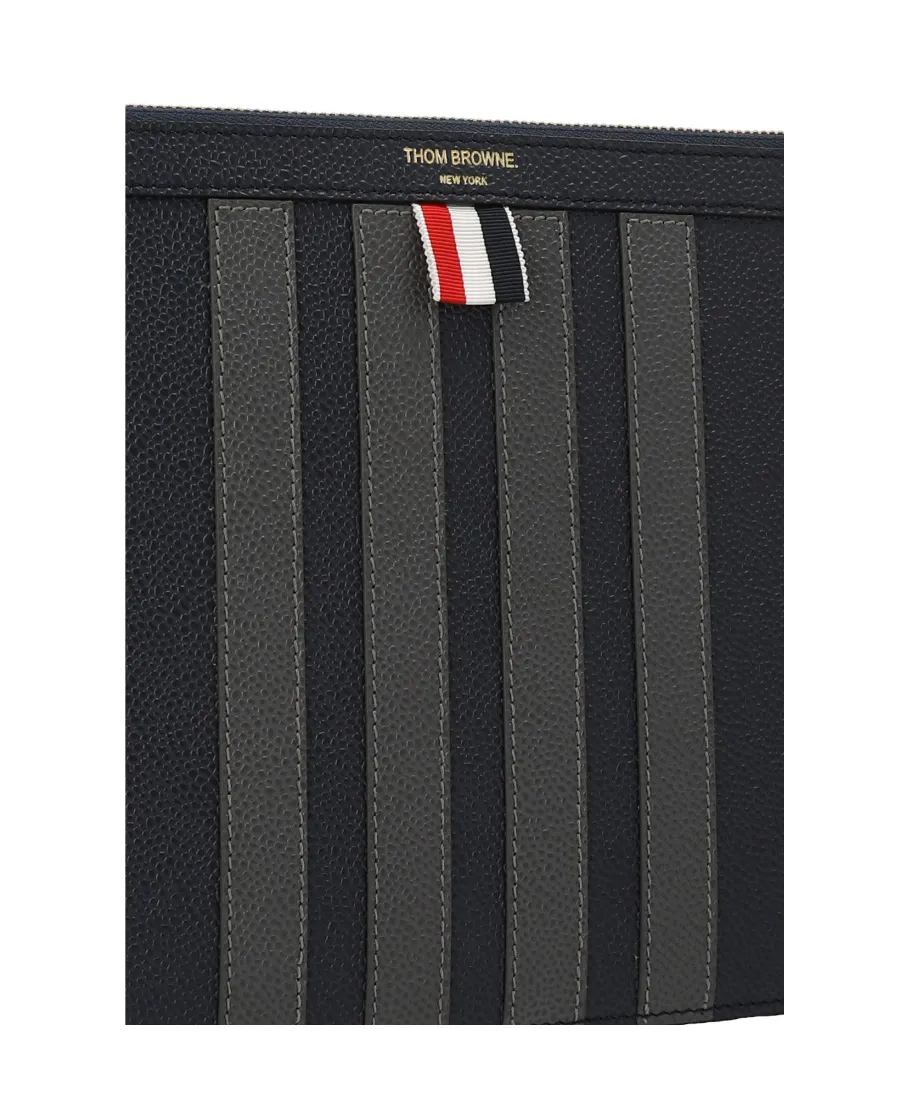 Small 4-Bar Striped Zipped Wallet