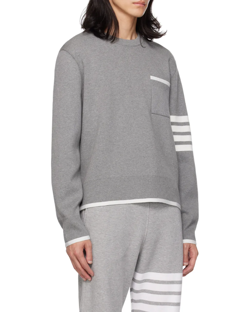 4-Bar Striped Crewneck Jumper