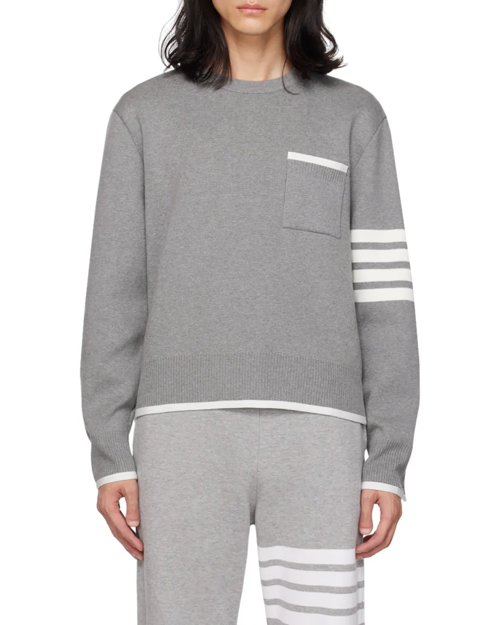 4-Bar Striped Crewneck Jumper