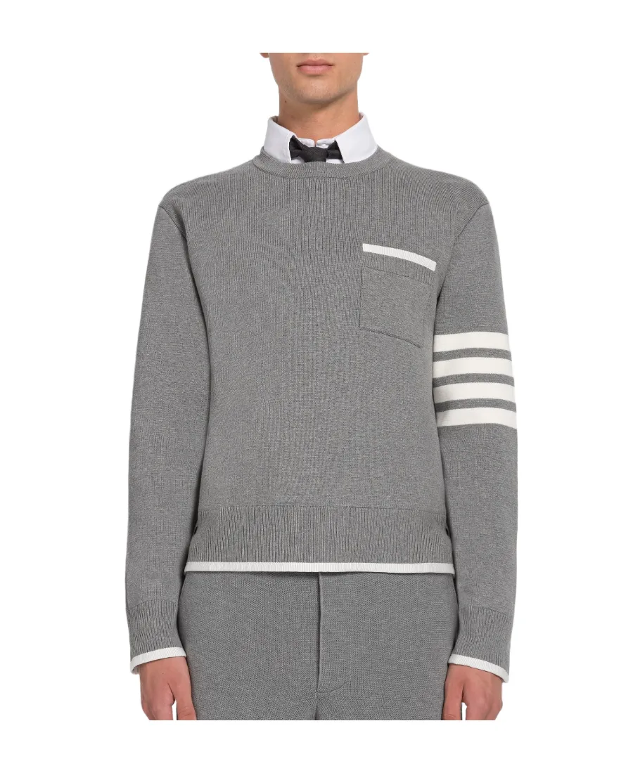 4-Bar Striped Crewneck Jumper