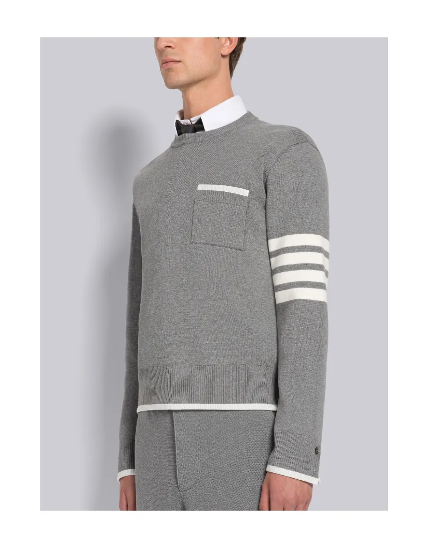 4-Bar Striped Crewneck Jumper